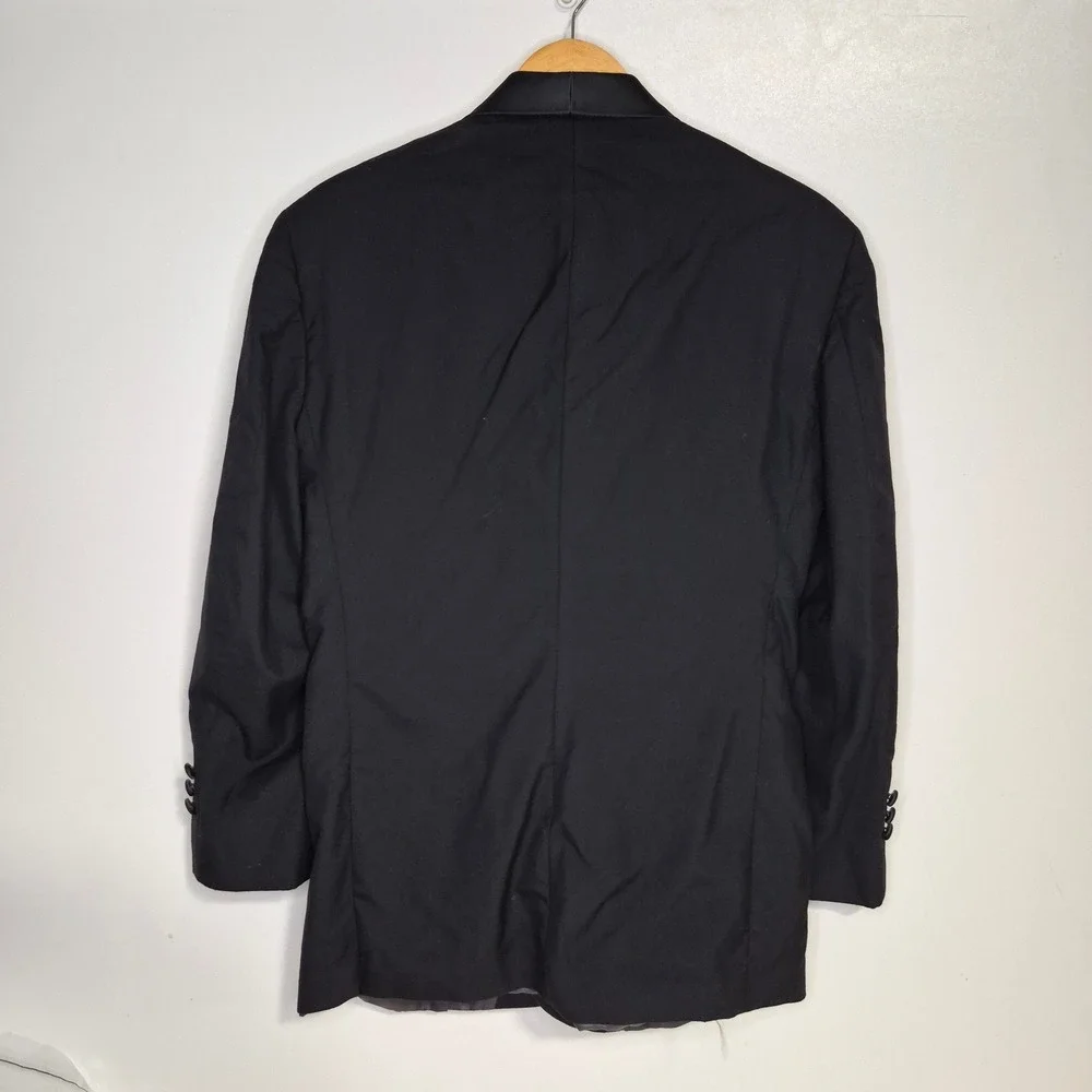Christian Dior Tuxedo Jacket Men 40S Black Loro Piana Wool Peak Lapel Formal USA